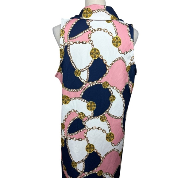 🆕 Boston Proper medallion print dress with round zipper pull size large - Picture 3 of 12